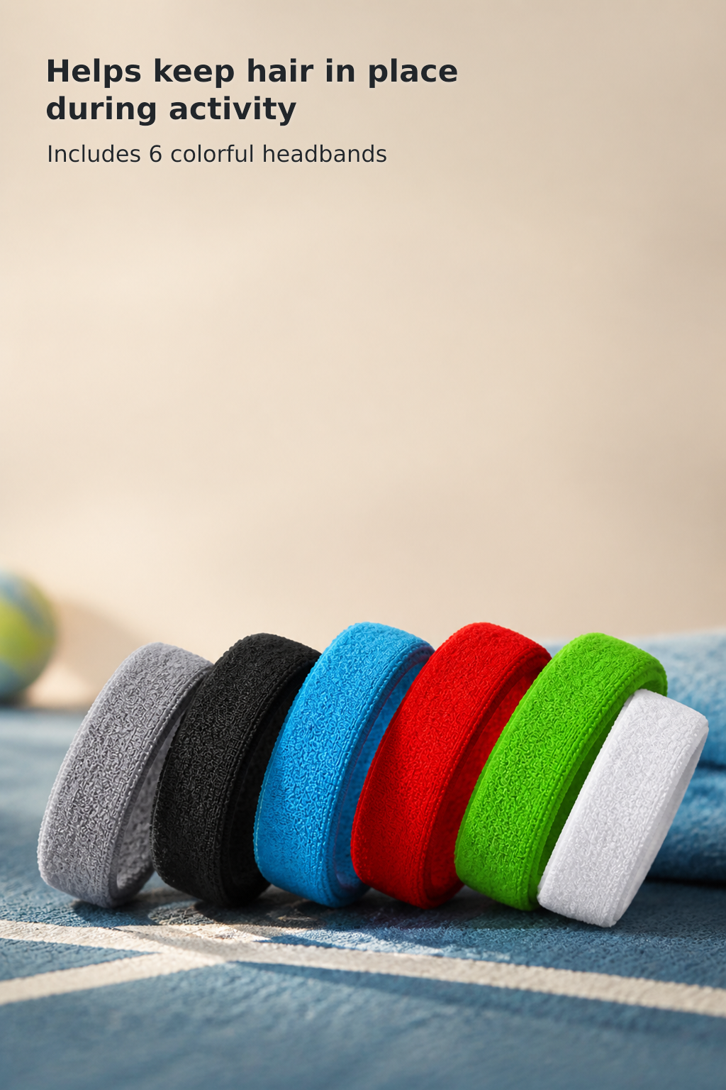 6-Pack Colorful Kids’ Sports Sweatbands