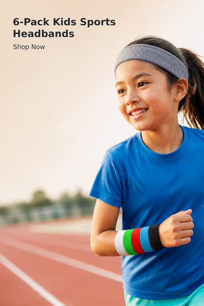 6-Pack Colorful Kids’ Sports Sweatbands